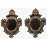 Pair of silver mirrors, Naples, 19th century