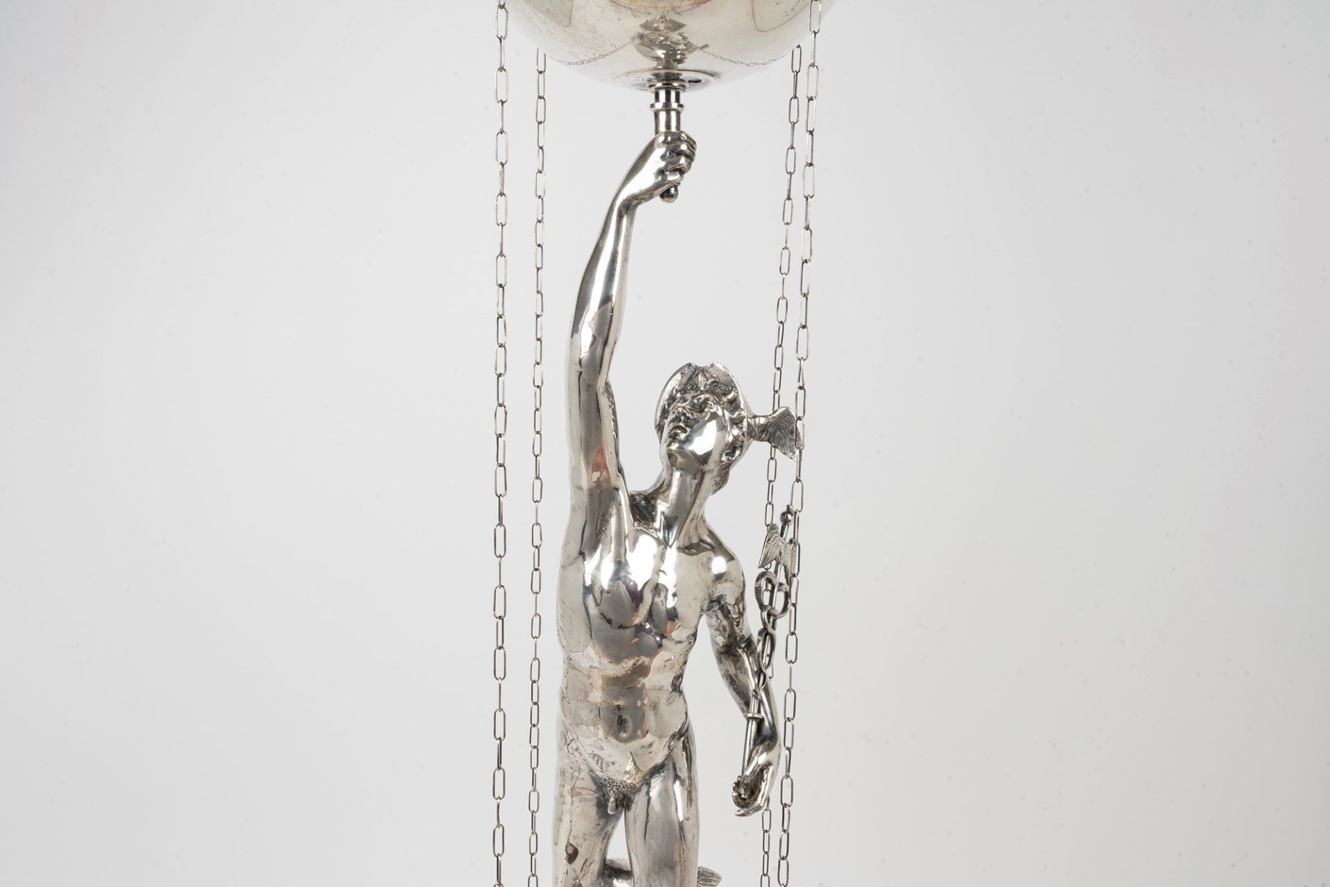 Roman silver oil lamp representing Mercury, by Giambologna, 20th century - Image 4 of 6