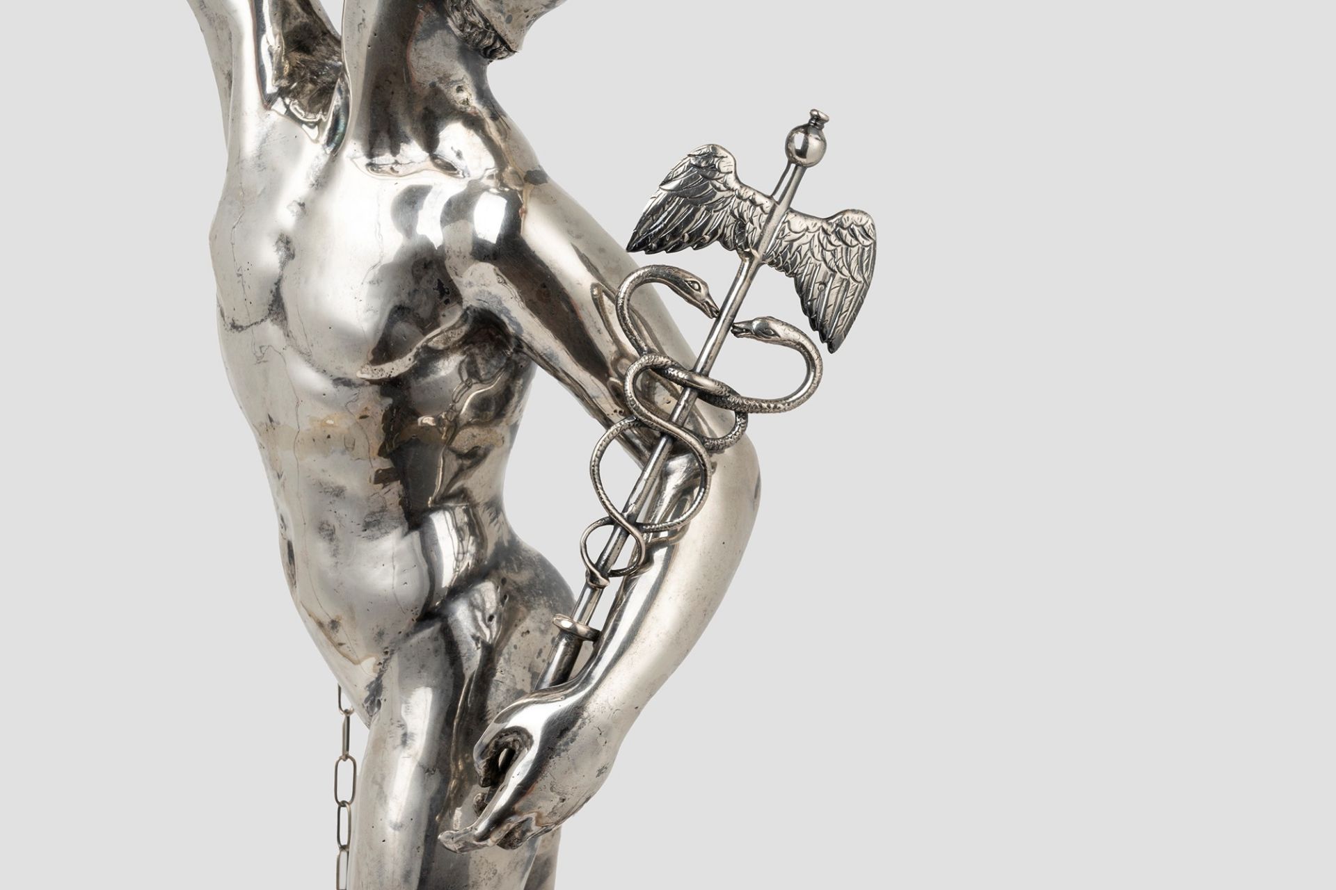 Roman silver oil lamp representing Mercury, by Giambologna, 20th century - Image 6 of 6