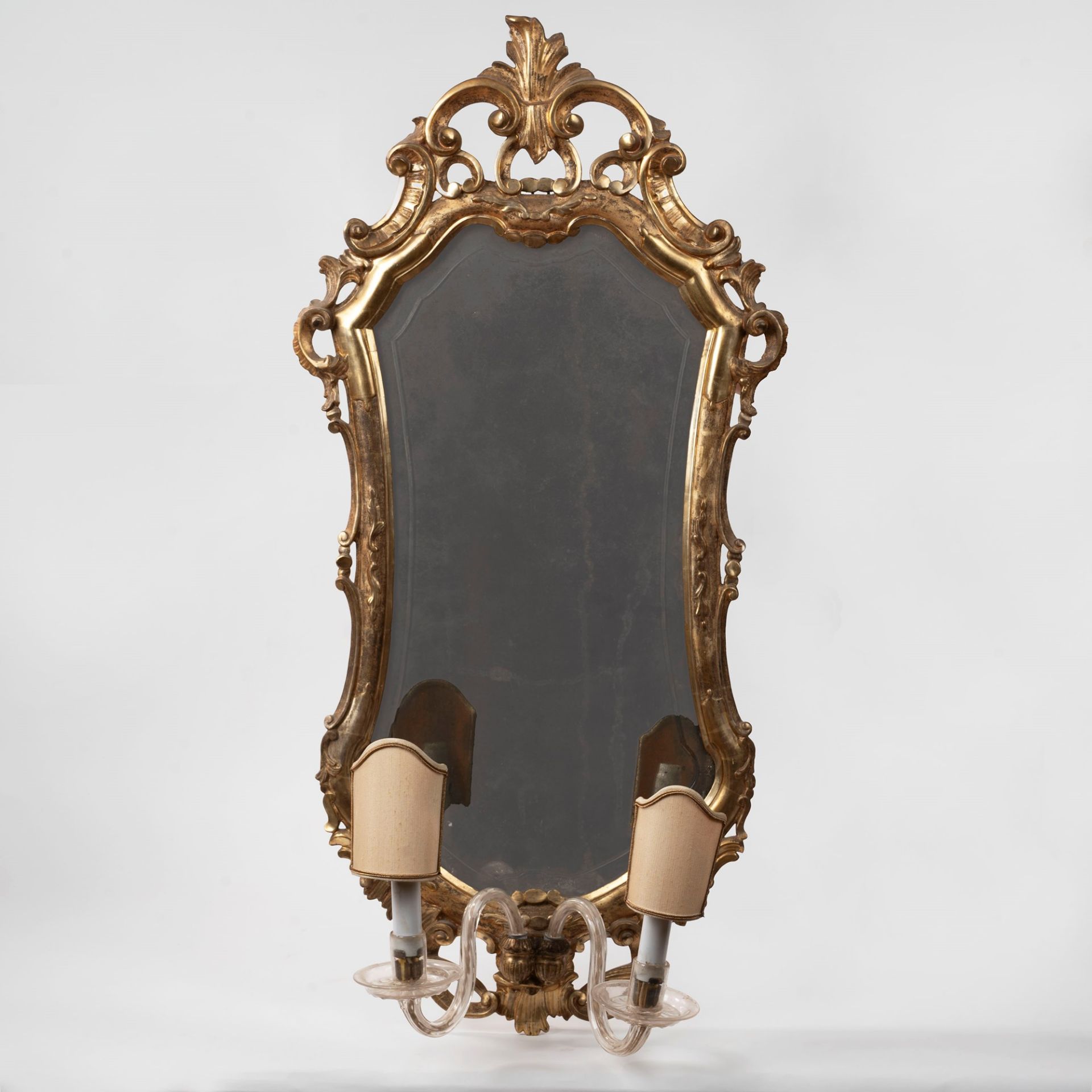 Pair of carved and gilded wooden mirrors, 20th century - Image 2 of 5