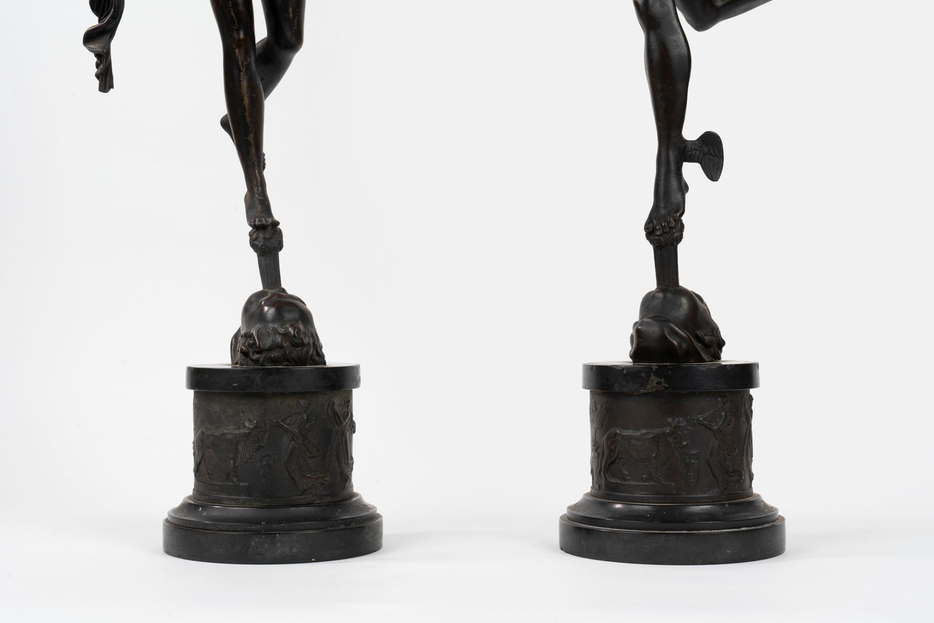 Two bronze sculptures depicting Mercury and Fortune, after Giambologna, 19th century - Image 6 of 8
