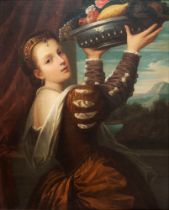 Imitator of Tiziano - Girl with a basket of fruit