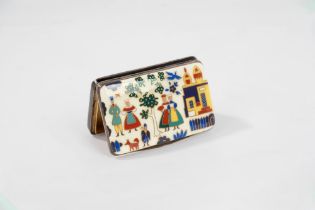 Box in 935 silver and enamel, probably Russia, 1920s