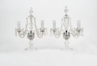 Pair of crystal girandoles 20th century