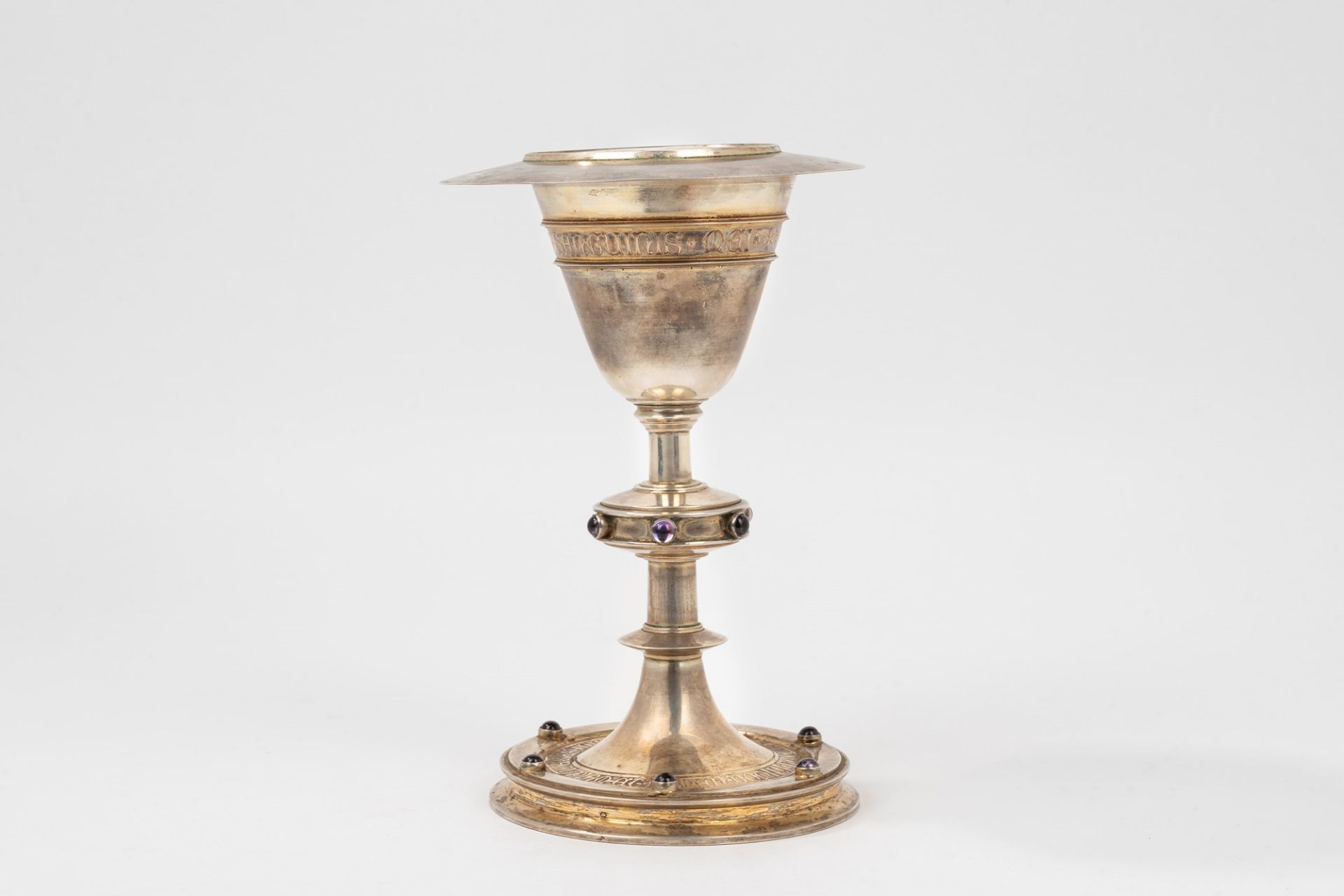 Large silver chalice with saucer, France, late 19th century - Image 2 of 7