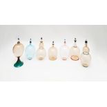 Lot consisting of eight Murano glass bottles, 1980s