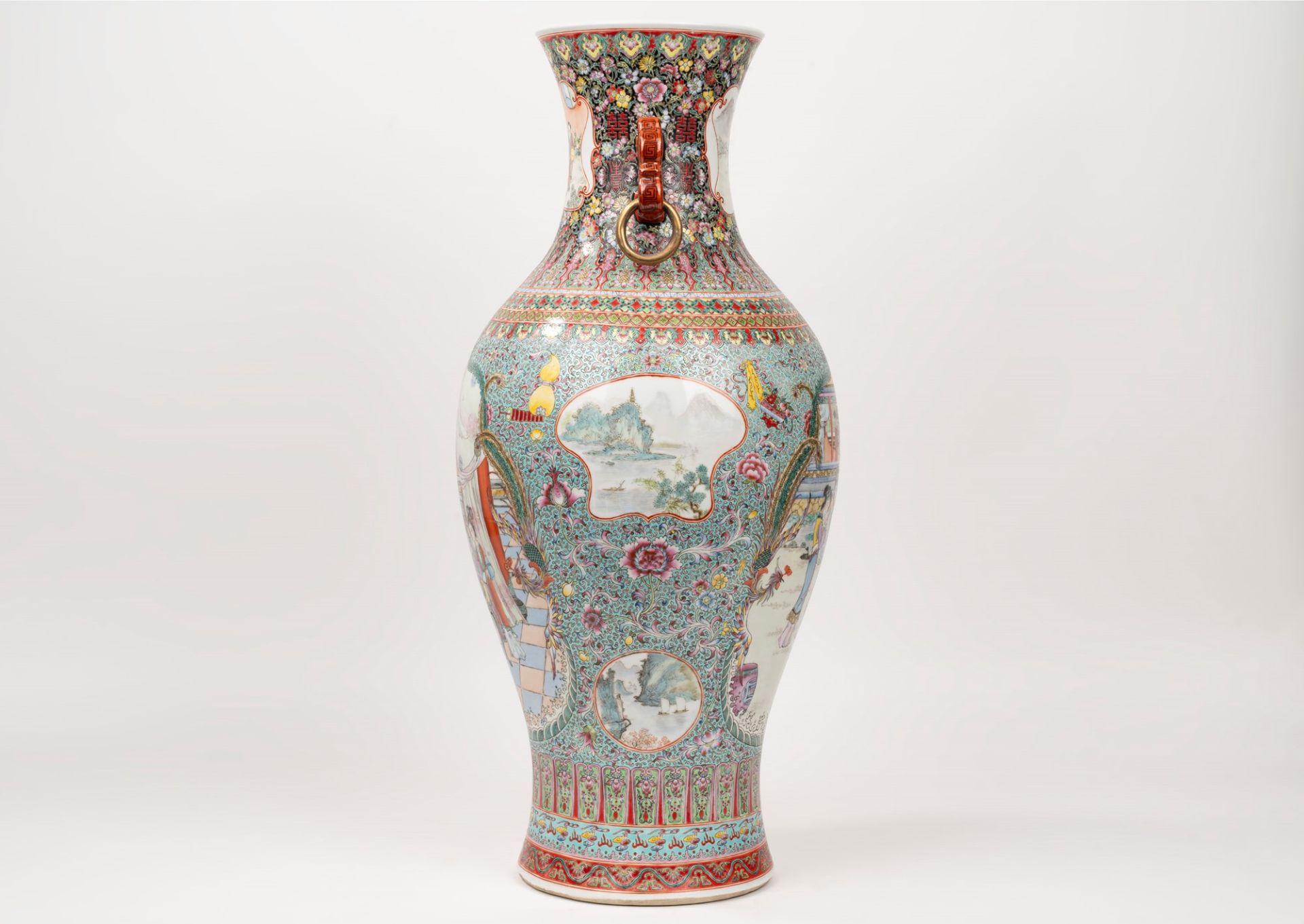Polychrome porcelain vase, China, 20th century - Image 3 of 6