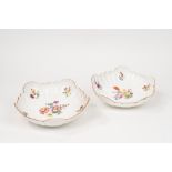 Pair of polychrome porcelain plates, Meissen manufacture, 18th century