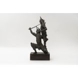 Bronze sculpture group depicting warriors, Burma 20th century