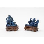 Pair of small lapis lazuli sculptures, China, 20th century