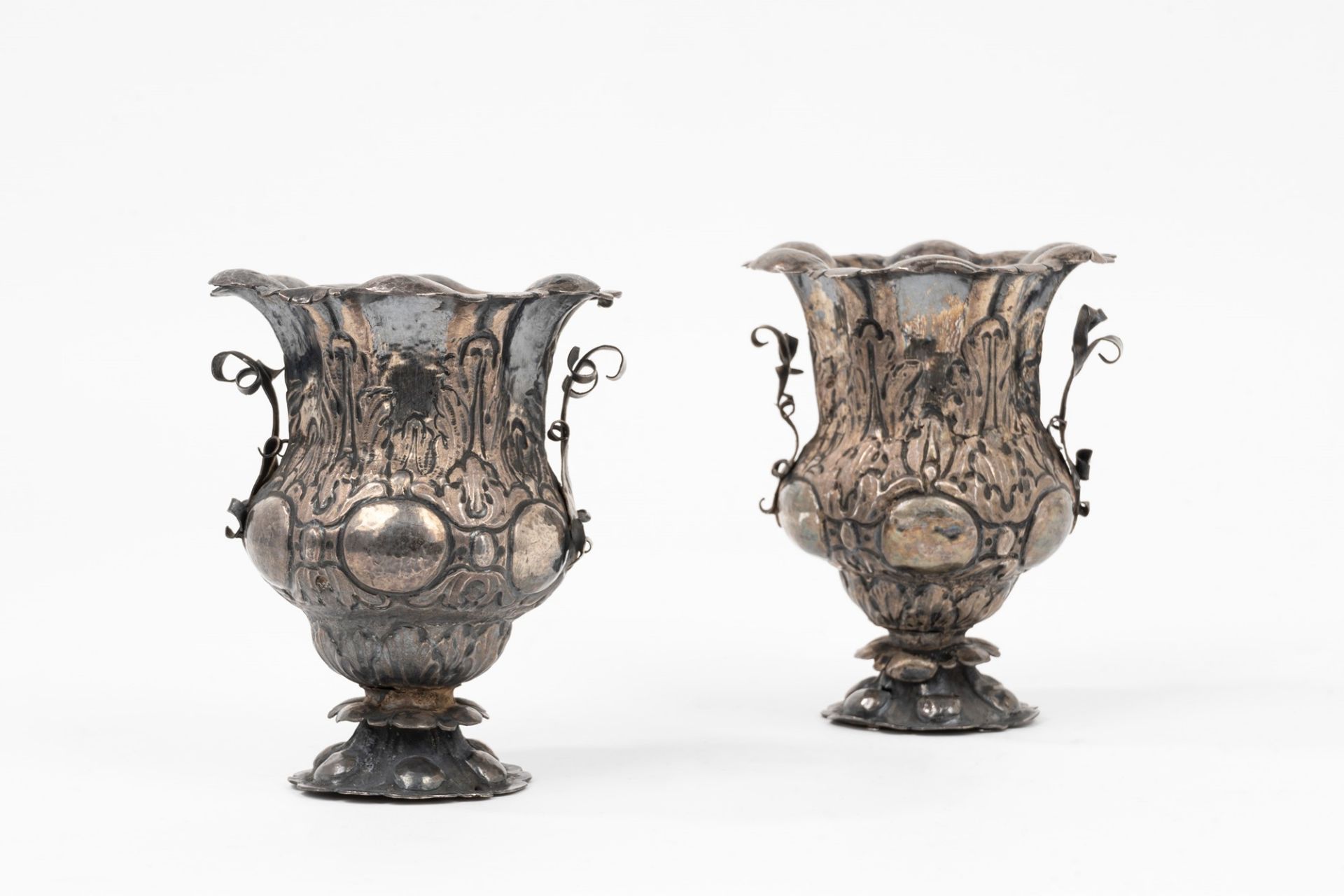 Pair of silver vases, early 19th century