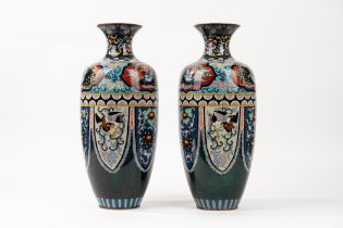 Pair of cloisonné vases, Japan, Meiji period (1868-1912)