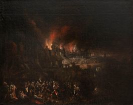 Flemish school, XVII century - Fire of Troy