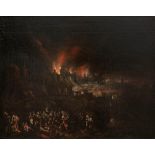 Flemish school, XVII century - Fire of Troy