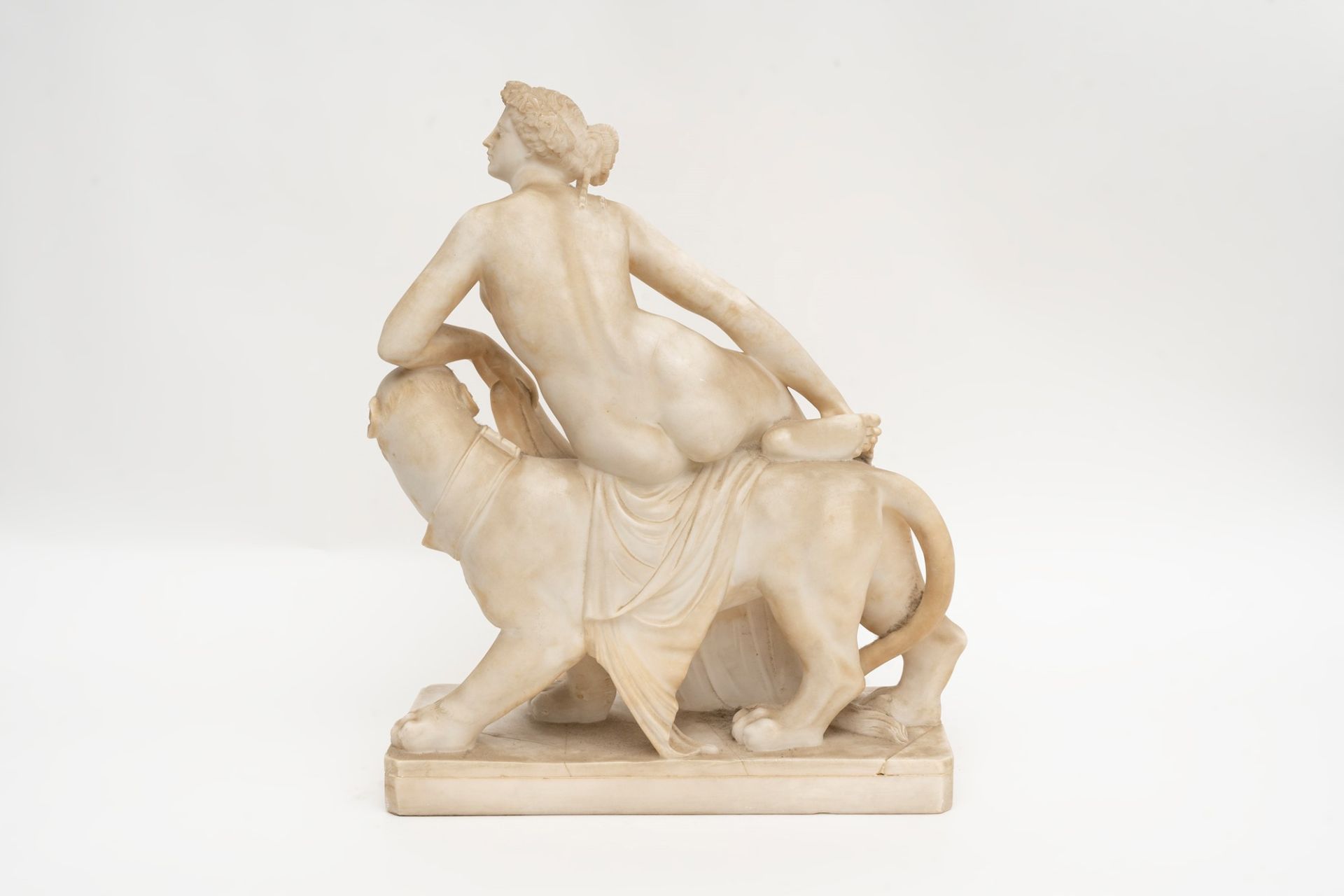 German school, XIX century - Alabaster statue depicting Ariadne on the panther - Image 2 of 2