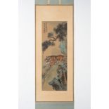 Three scrolls painted on silk, China, 20th century