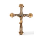 Papier-mâché crucifix on a lacquered and gilded wooden cross, 17th - 18th centuries