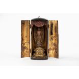 A lacquered altar with a standing Buddha. Japan, 19th century