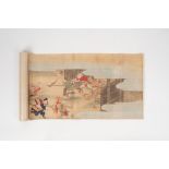 Emakimono on paper depicting battle of demons, Japan 18th - 19th century