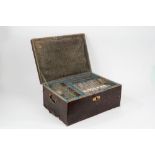 Silver cutlery service in a leather case, Naples, 19th century