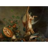 Maniera of Cornelis de Heem - Still life with game and fruit on a table