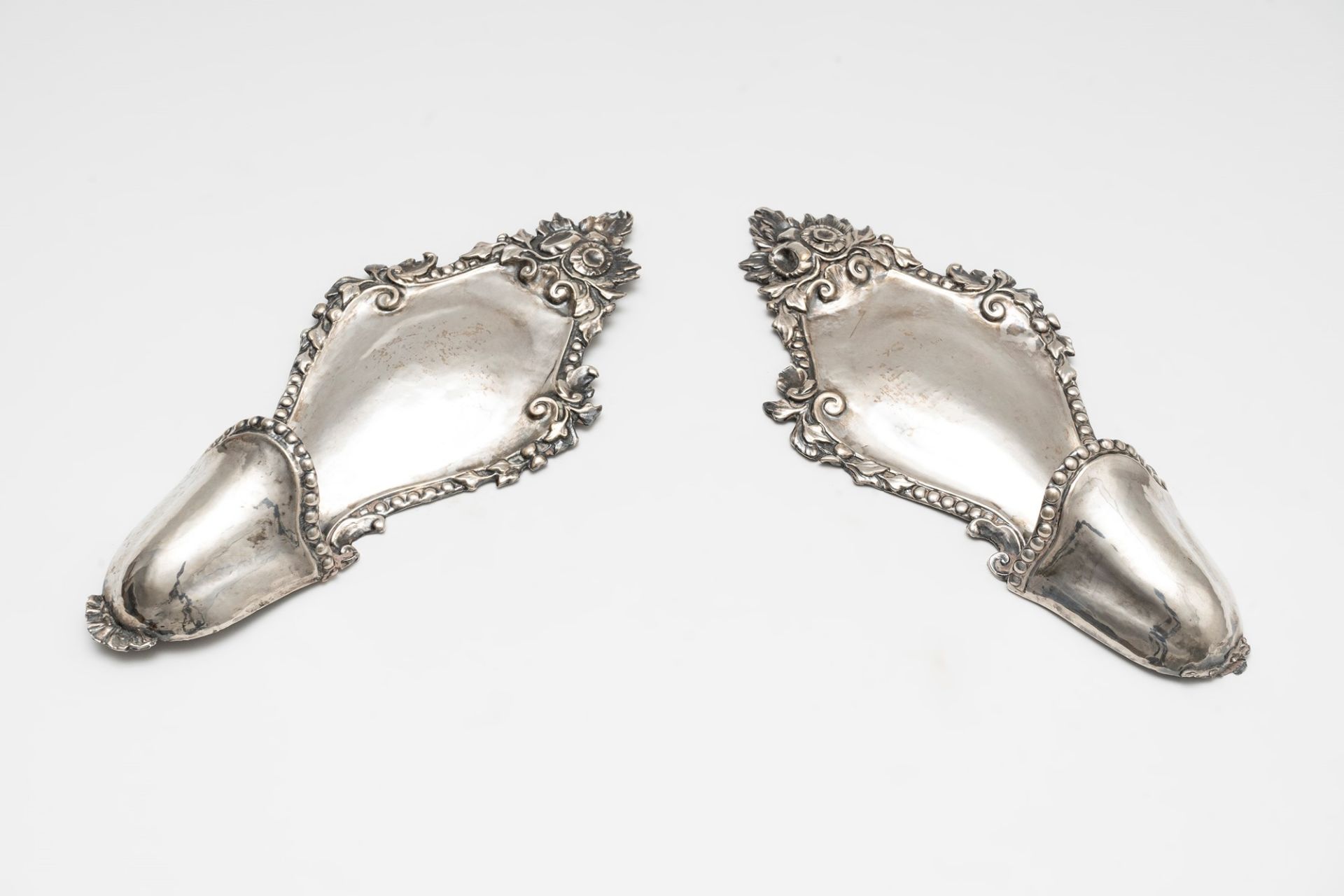 Two silver flower holders, 19th century