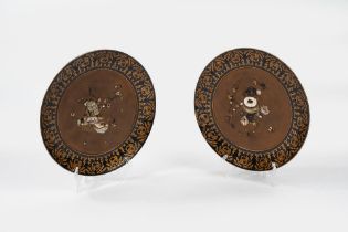 Two shibayama plates, Japan, Meiji period (1868-1912)