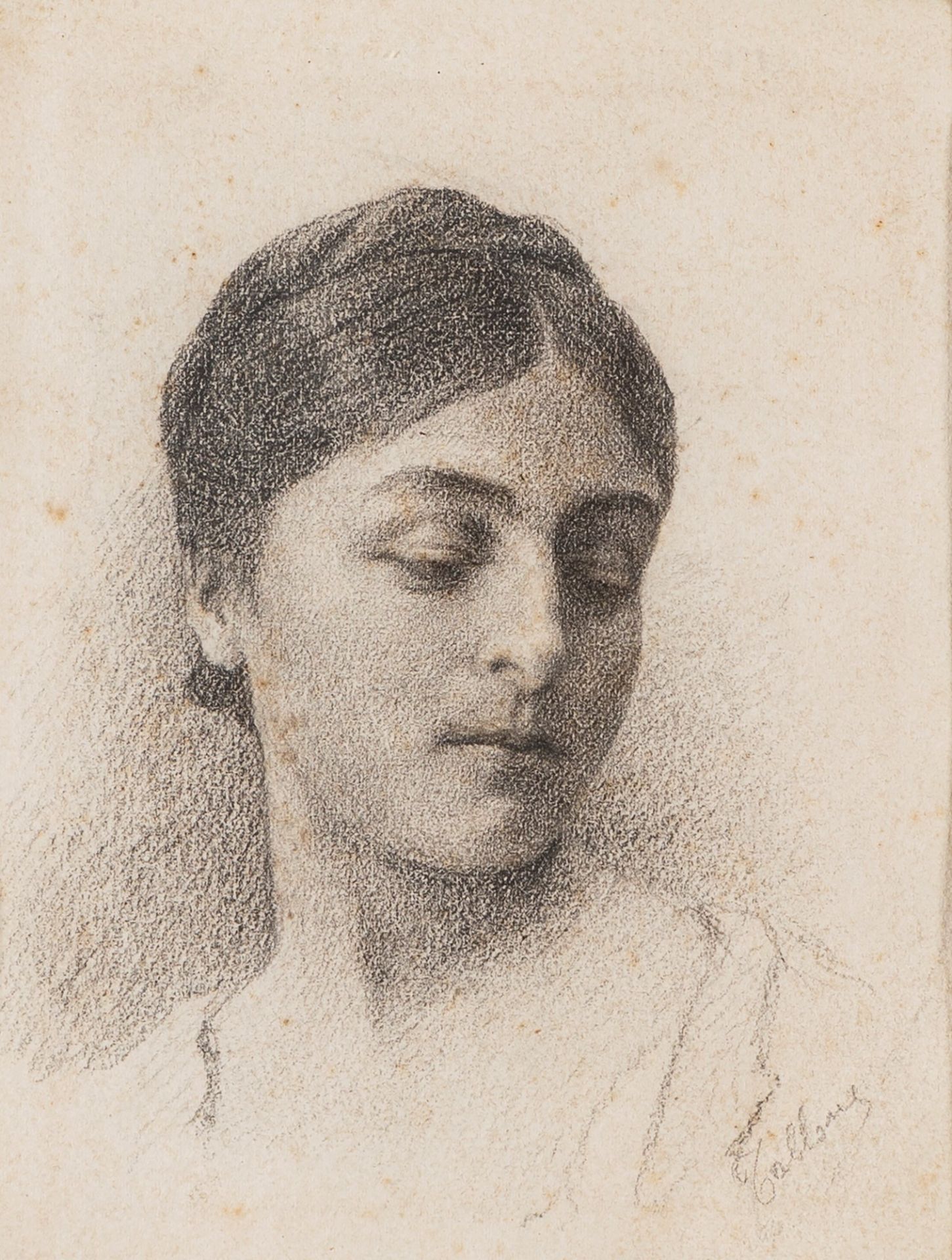Cesare Tallone (Savona 1853-Milano 1919) - Portrait of a young woman