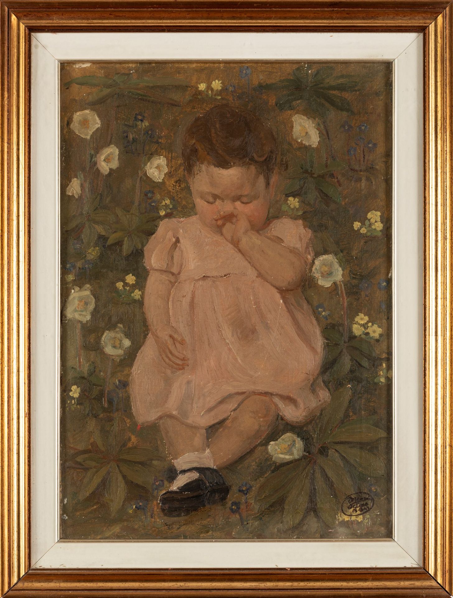 Artista lombardo, secolo XX - Little girl on the lawn, 1943 - Bild 2 aus 3