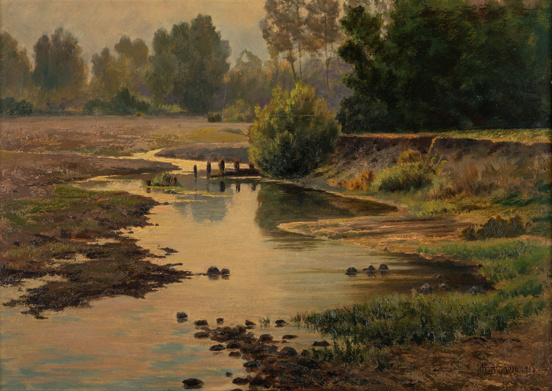 Camillo Merlo (Torino 1856-1931) - The river, 1918