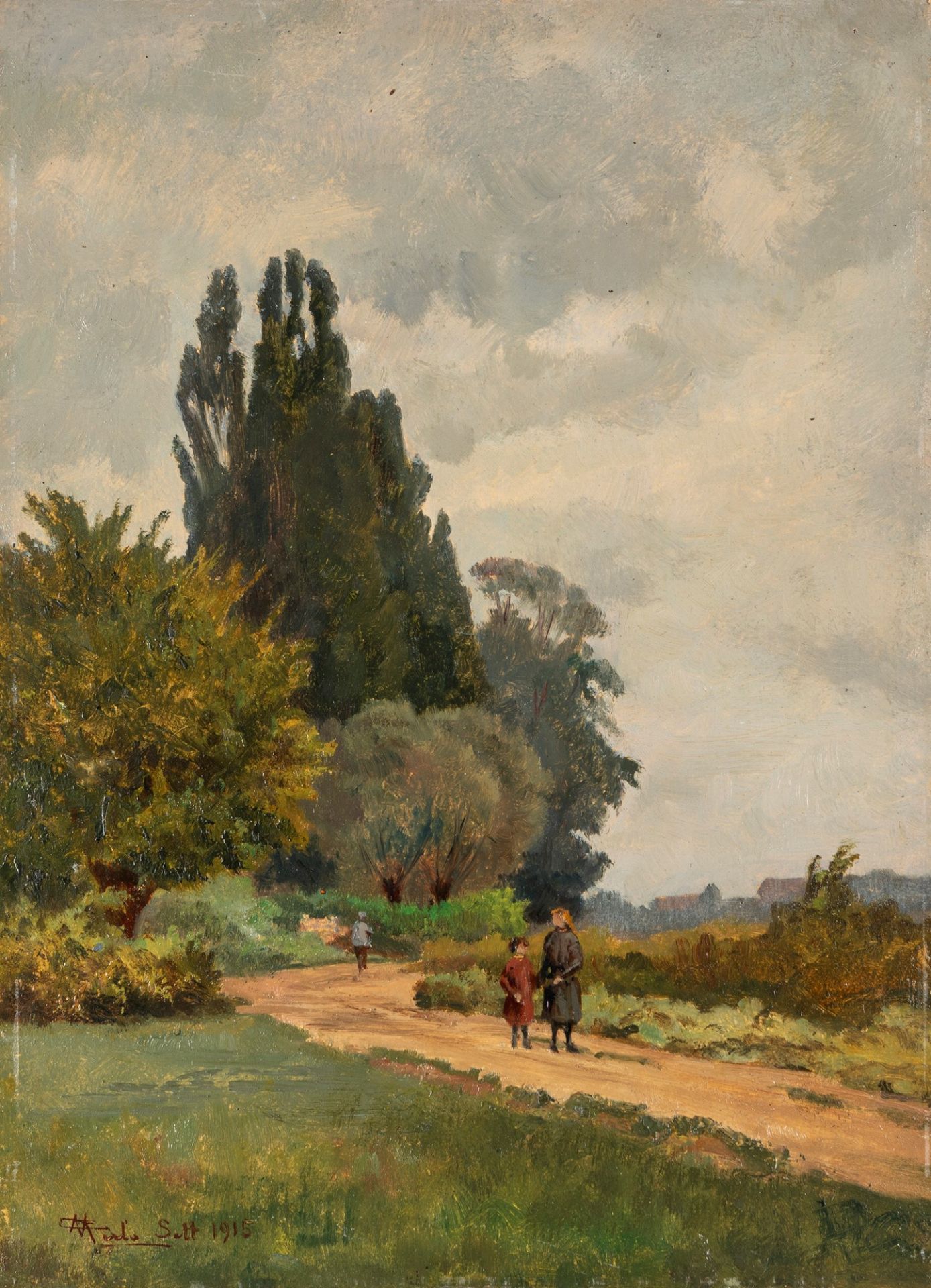 Camillo Merlo (Torino 1856-1931) - Country path, 1915
