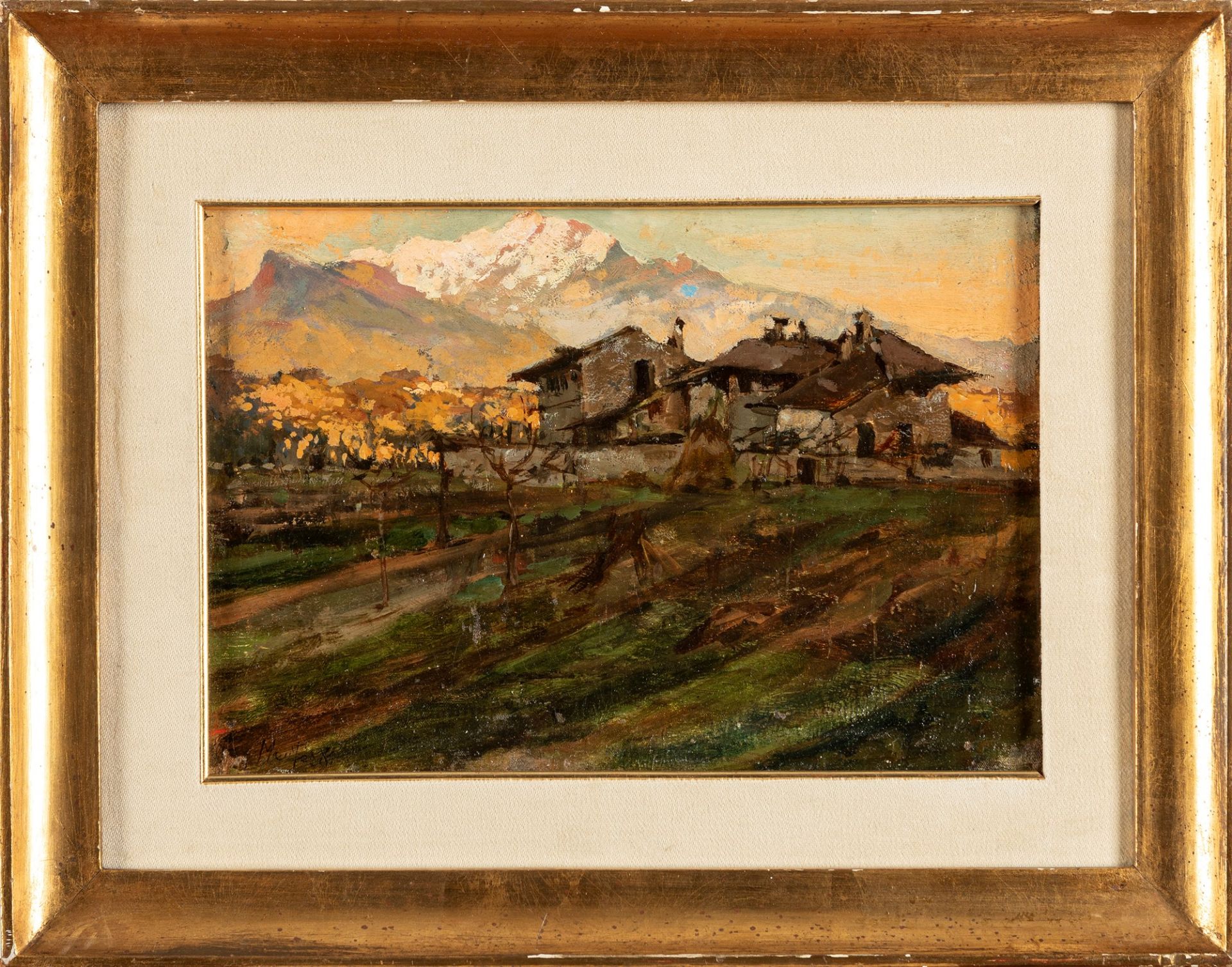 Giuseppe Mentessi (Ferrara 1857-Milano 1931) - Lodges in the mountains - Image 2 of 3