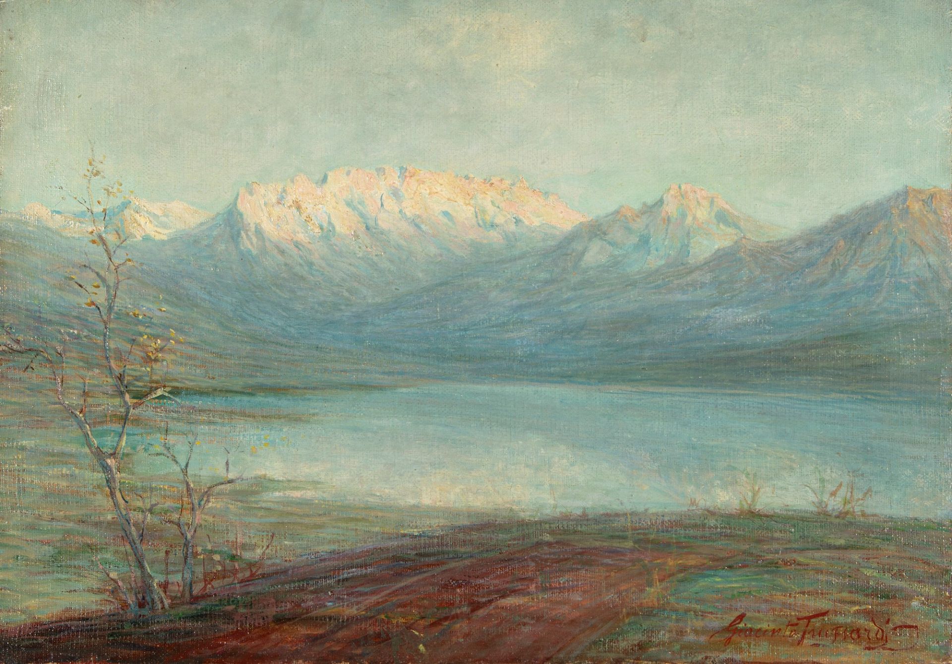 Giacinto Trussardi (Clusone 1881-Varese 1947) - Resegone from the Lago di Annone, 1920