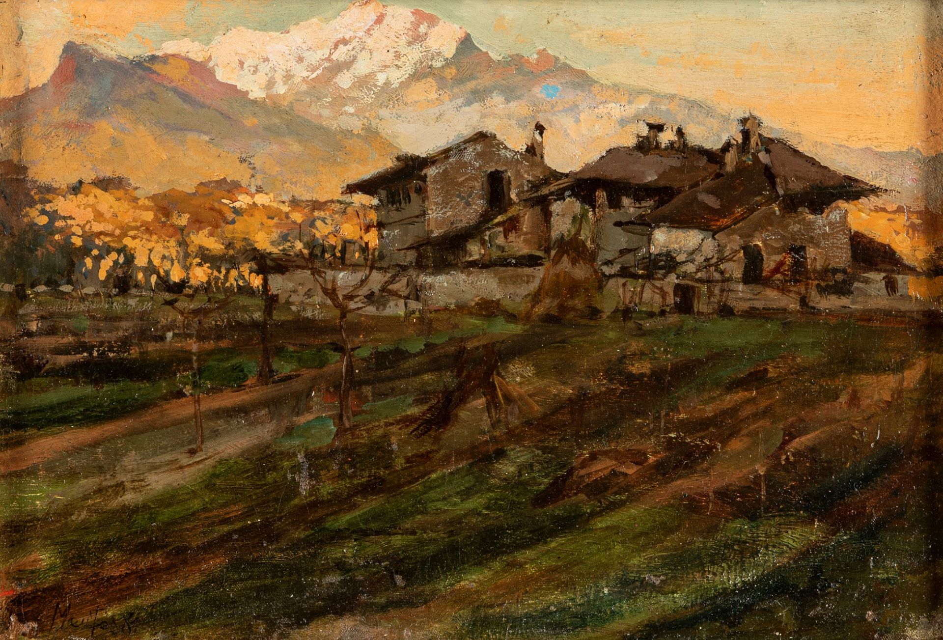 Giuseppe Mentessi (Ferrara 1857-Milano 1931) - Lodges in the mountains