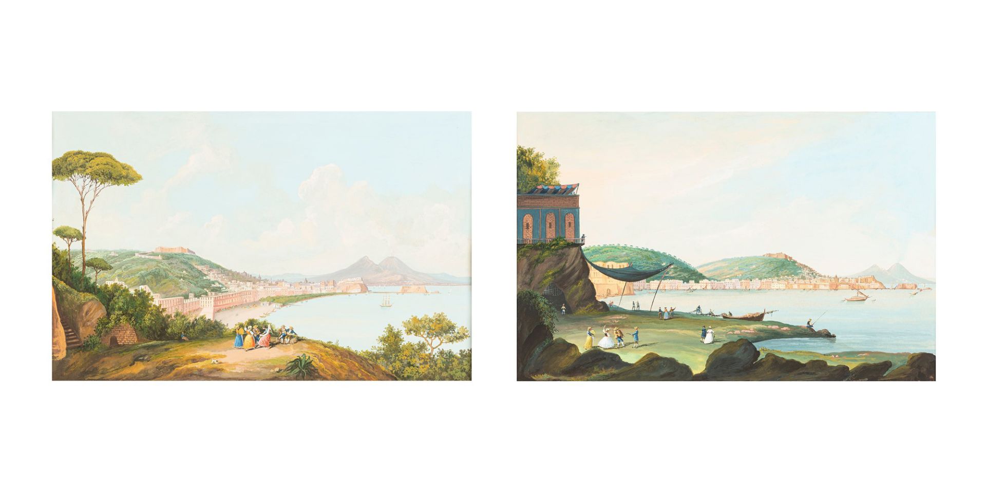 Scuola napoletana del XIX secolo - Views of Naples