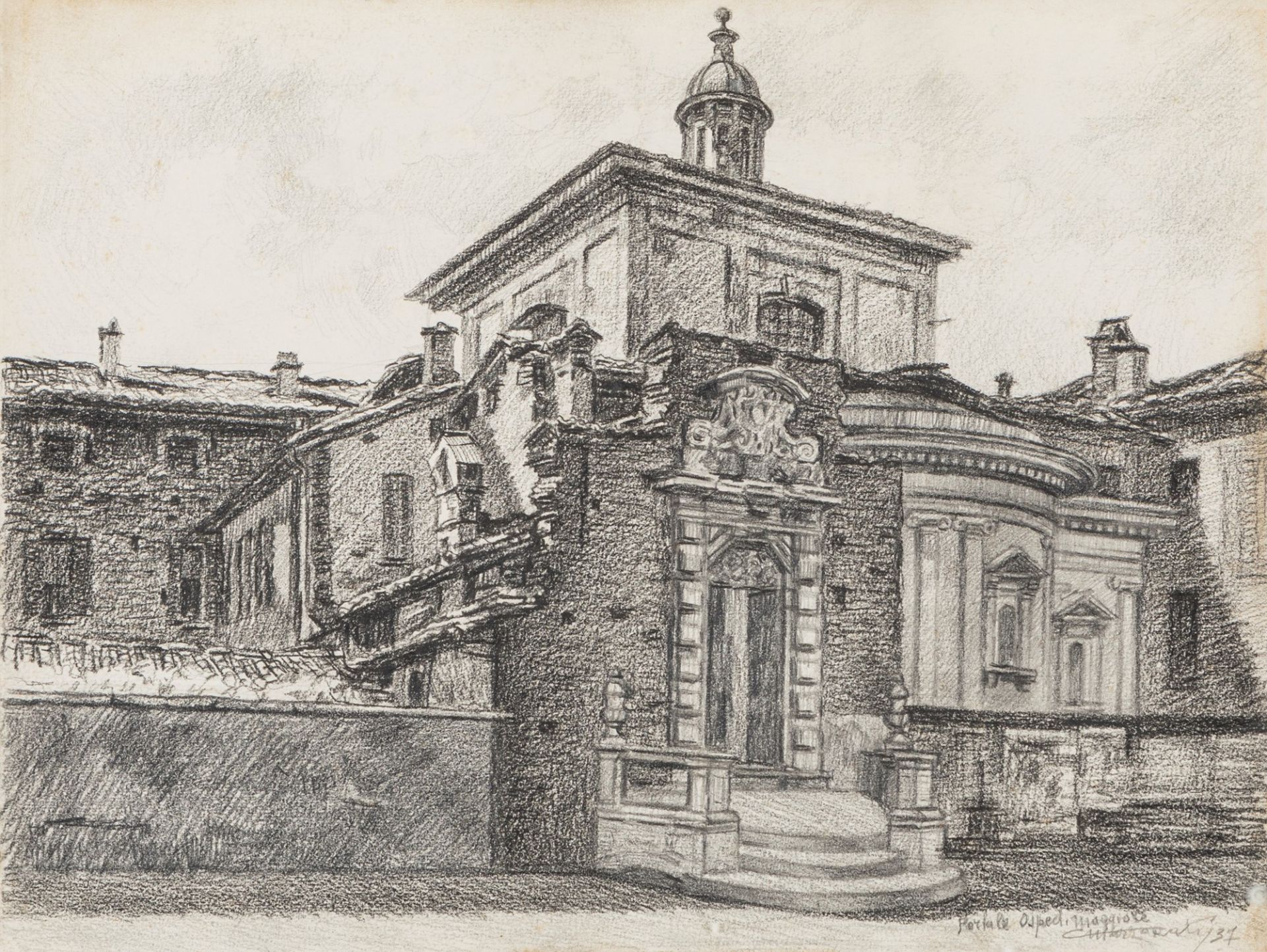 Carlo Marzorati (Milano 1894-Roma 1958) - Milan, Portal of the Ospedale Maggiore, 1937