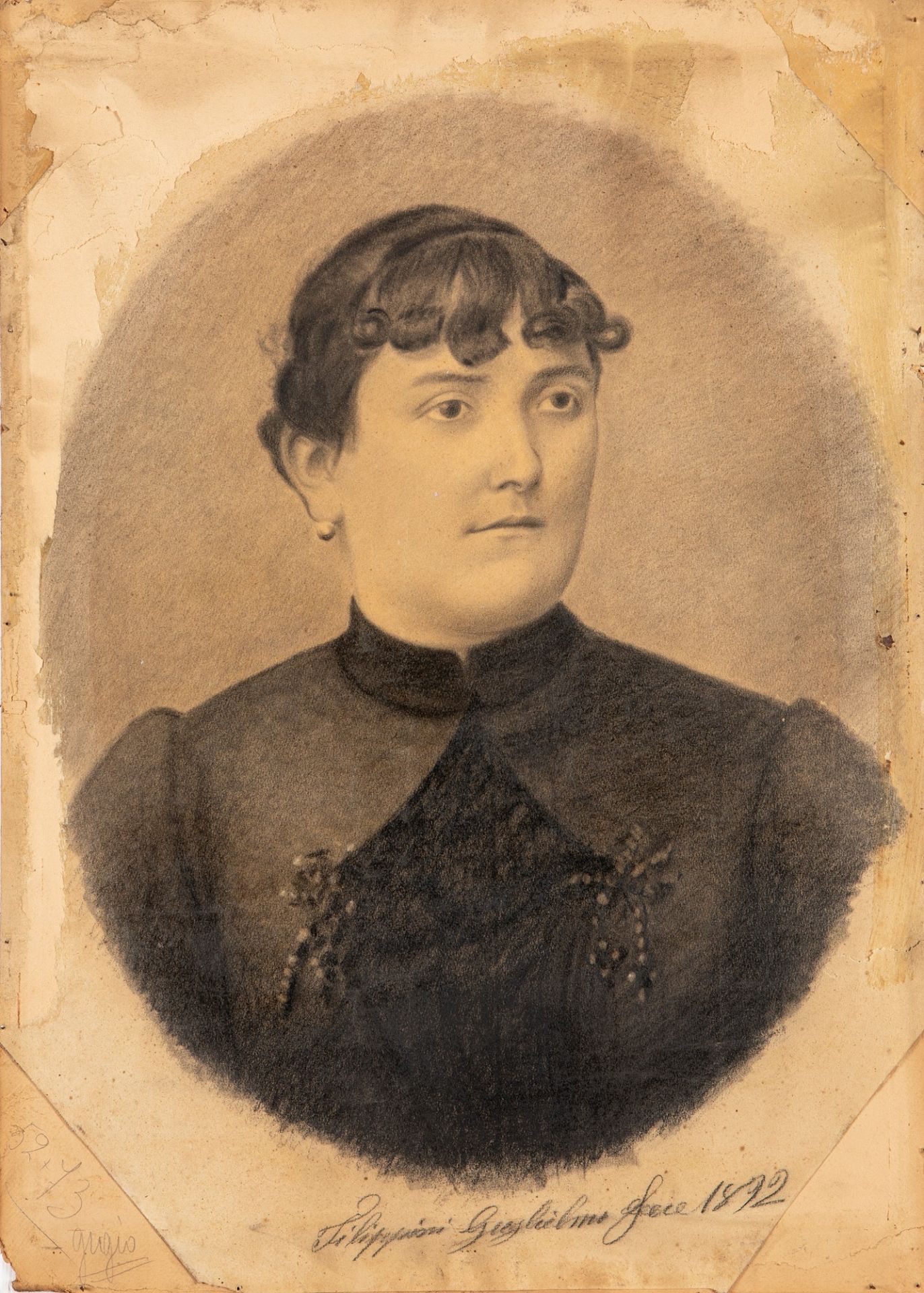Scuola europea, secolo XIX - Portrait of a lady - Image 3 of 3
