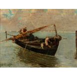 Giuseppe Gelanzè (Napoli 1867-1929) - Fishermen in the gulf