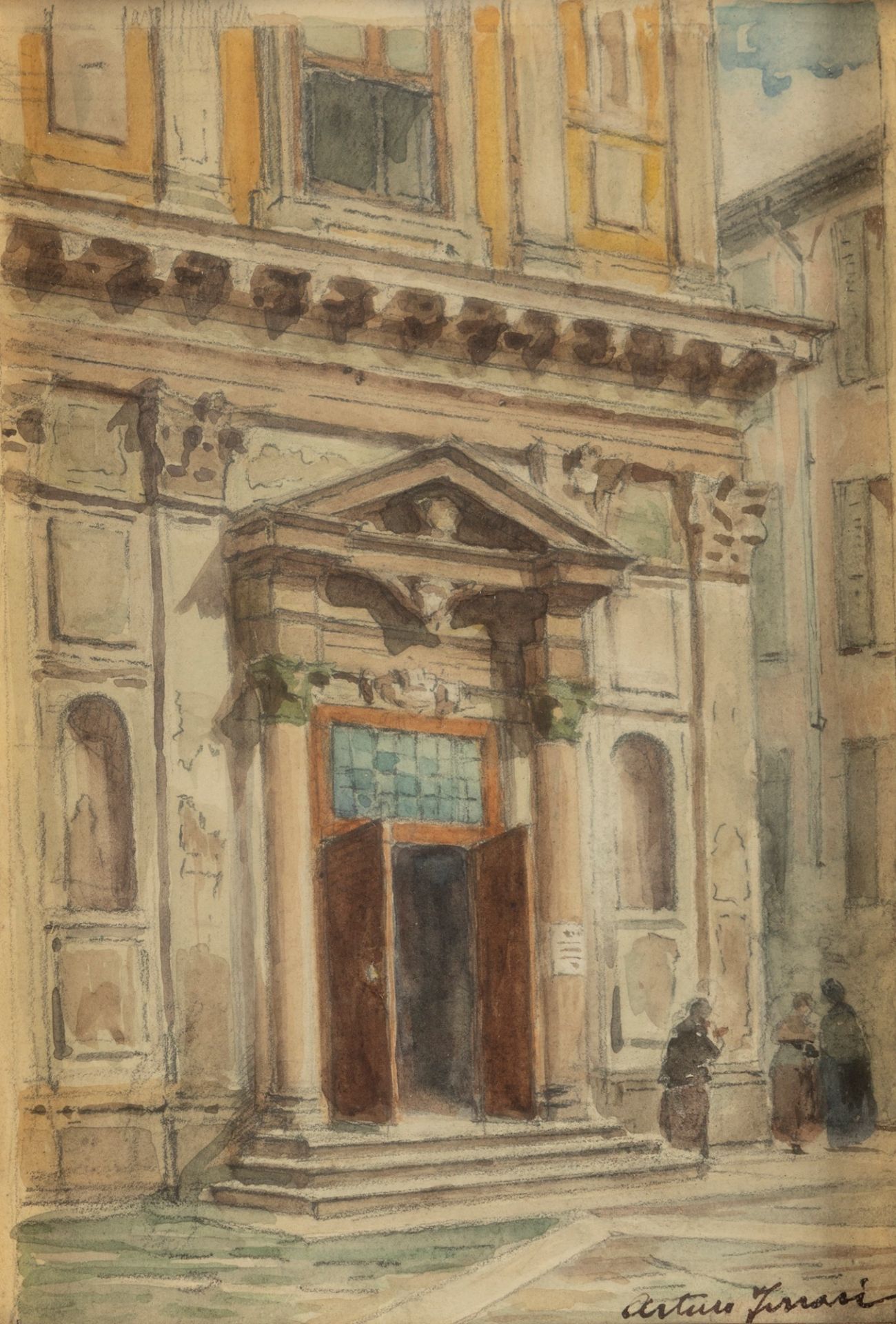 Arturo Ferrari (Milano 1861-1932) - Milan, Church of San Vito in Pasquirolo