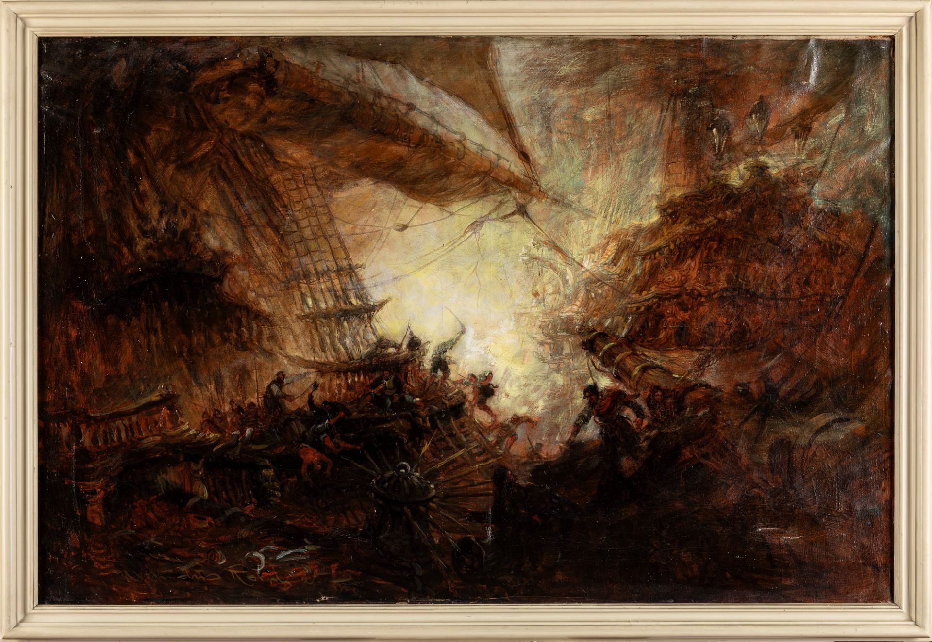 Rudolf Claudus (Oldenburg 1893-Roma 1964) - The naval battle - Image 2 of 3