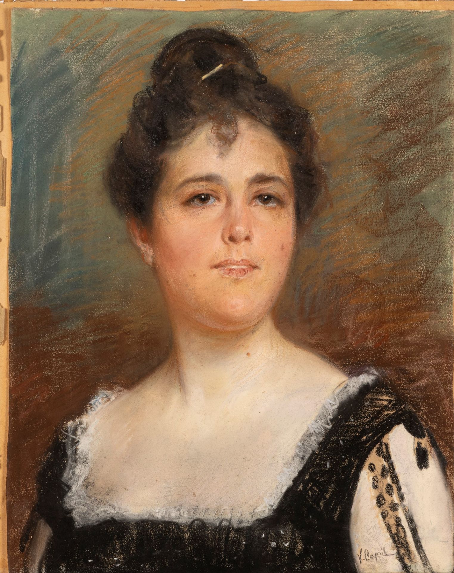Vincenzo Caprile (Napoli 1856-1936) - Study for the portrait of Mrs. Giuseppina Mayer of Venezuela