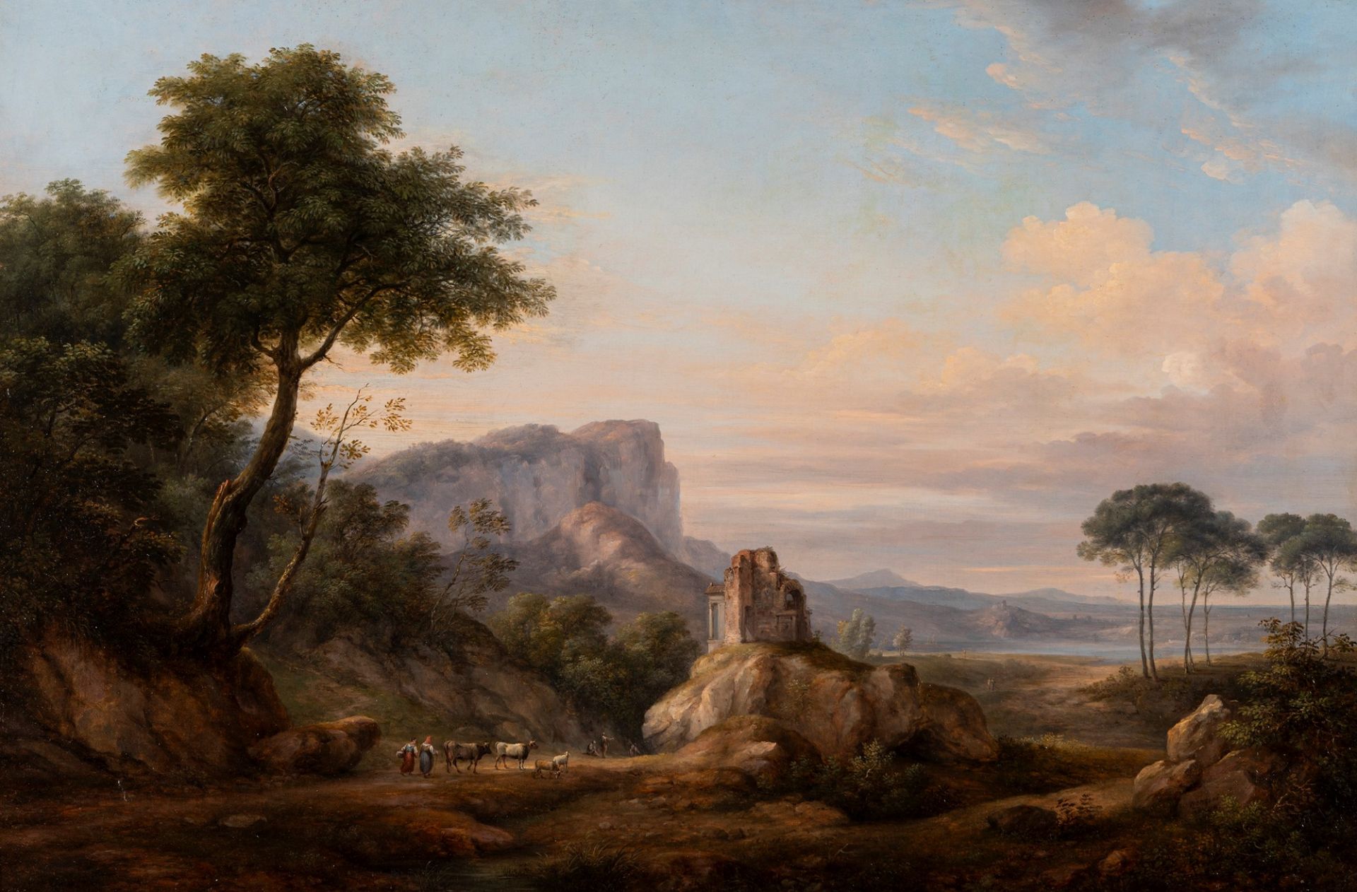 Pietro Ronzoni (Sedrina 1781-Bergamo 1862) - Mountainous landscape with walking farmers, 1848 - Bild 2 aus 3