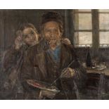 Natale Morzenti (Silvano d'Orba 1884 o 1885-Martinengo 1947) - The painter and the model