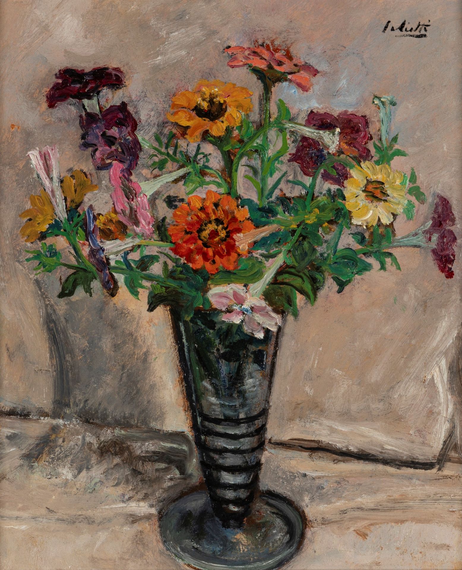 Alberto Salietti (Ravenna 1892-1961) - Vase of flowers