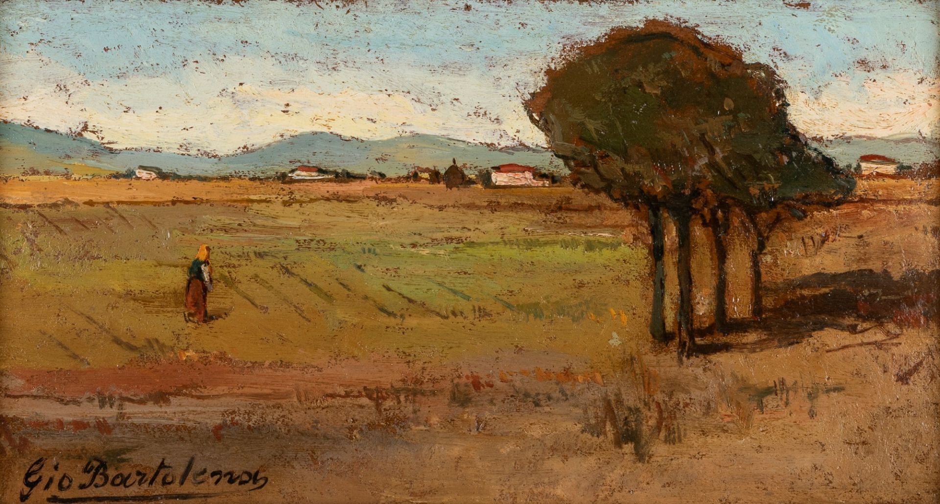 Giovanni Bartolena (Livorno 1866-1942) - Landscape with figure