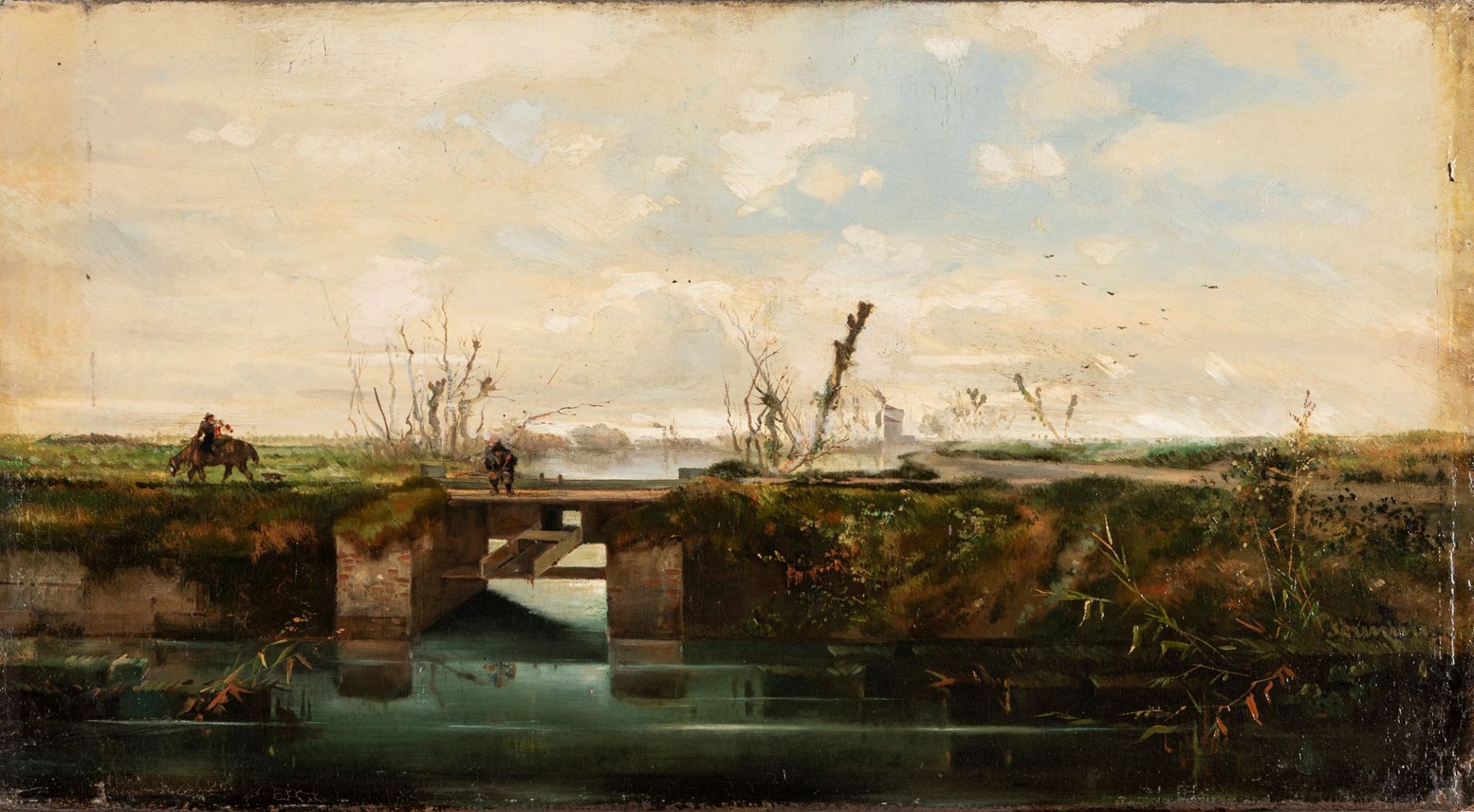 Ambrogio Fermini (Cernusco sul Naviglio 1811-Milano 1883) - Lombard countryside