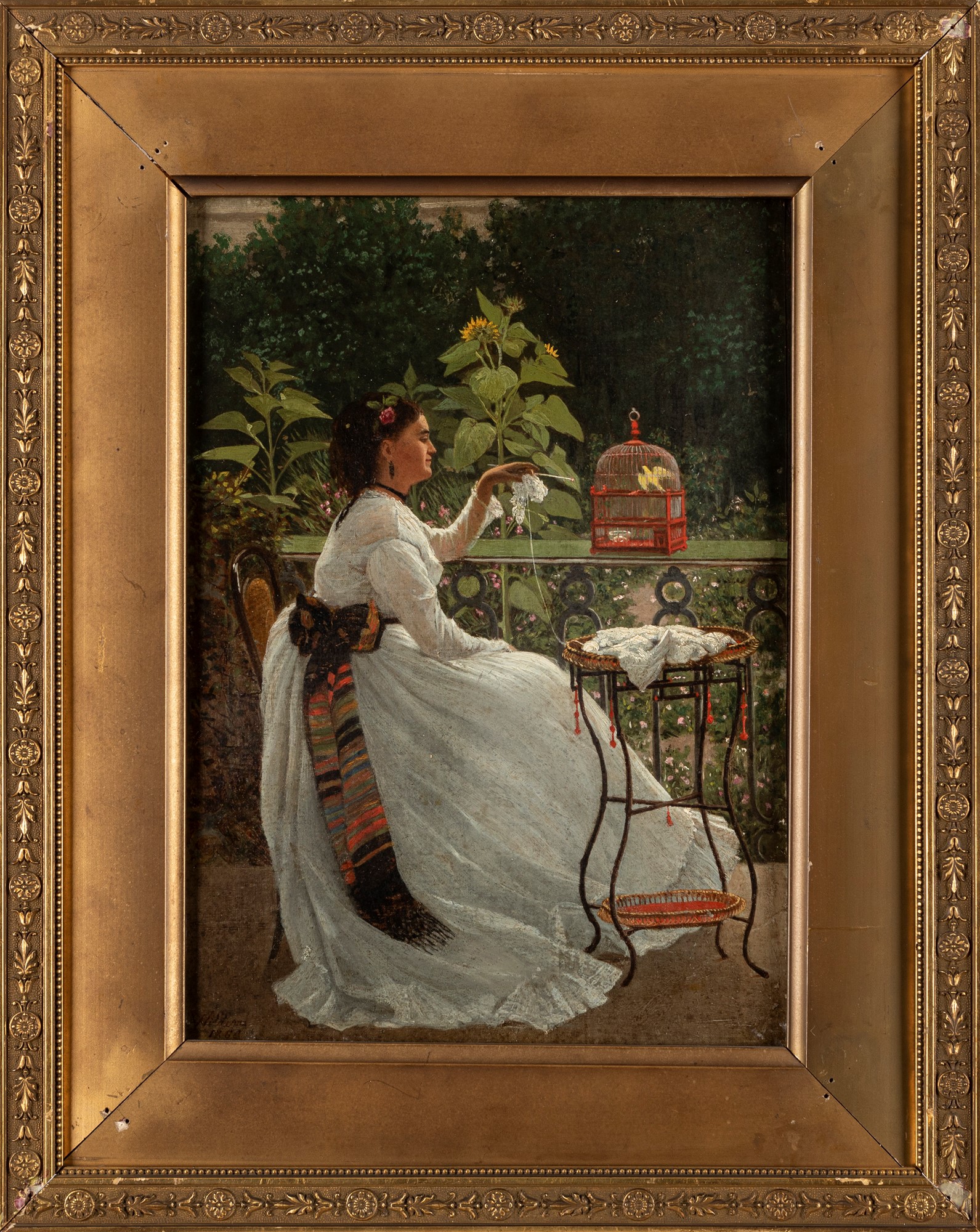 Florent Willems (Liegi 1823-Parigi 1905) - Pleasant hours, 1863 - Image 2 of 3