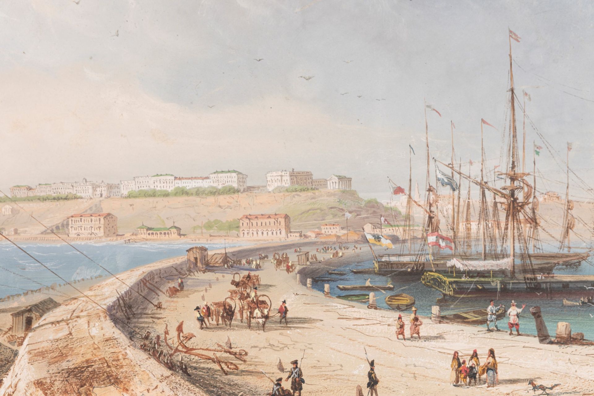 Carlo Bossoli (Lugano 1815-Torino 1884) - View of the Port of Odessa - Image 2 of 9