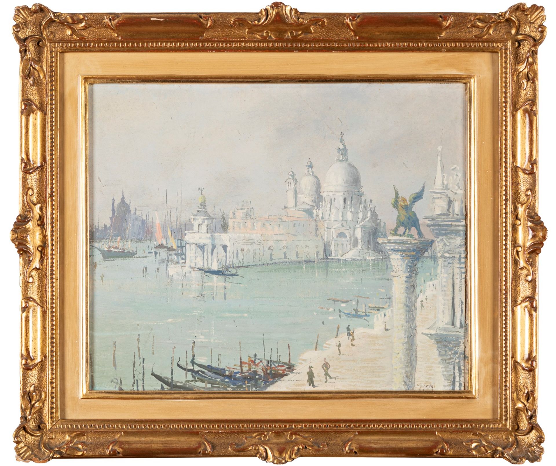 Gennaro Favai (Venezia 1879-1958) - Venice, Gray morning from Palazzo Ducale, 1941 - Image 2 of 3