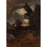 Antonio Fontanesi (Reggio Emilia 1818-Torino 1882) - Nightfall